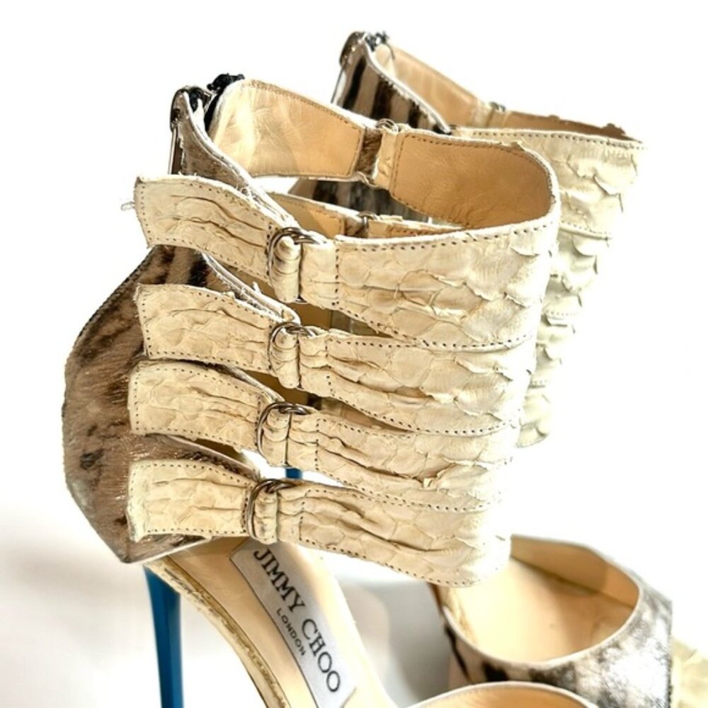 Jimmy Choo Opera Matt Python Pony White And Zebra… - image 7